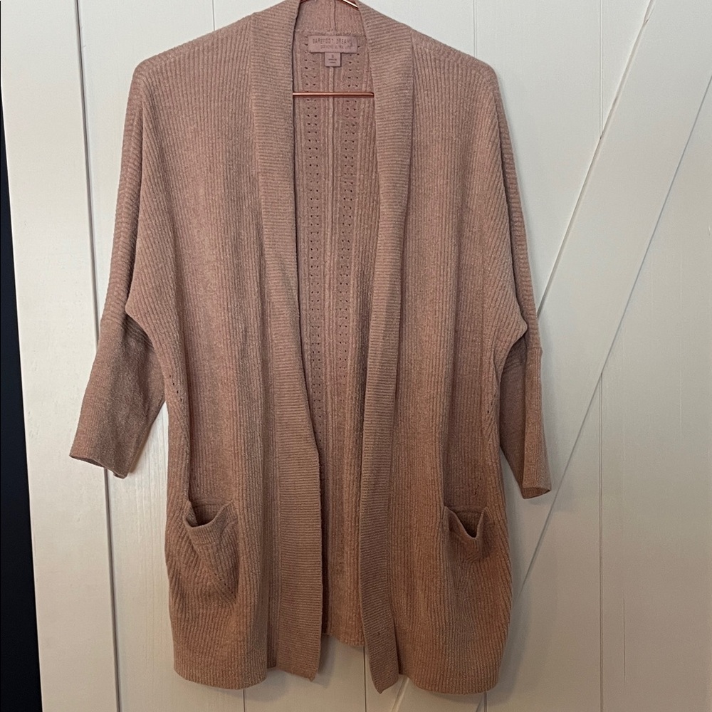 Barefoot Dreams cozy chic muted rose  Cardigan. Size S. Pretty in pink! 👛🩷